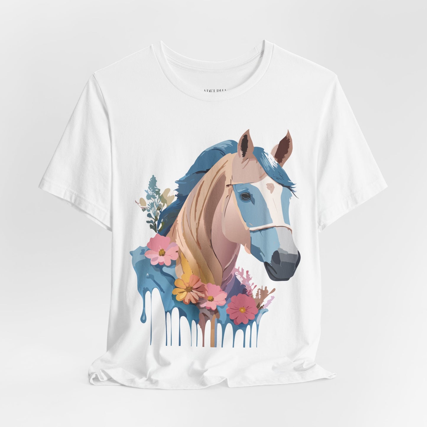 Natural Cotton Tee Shirt with Horse