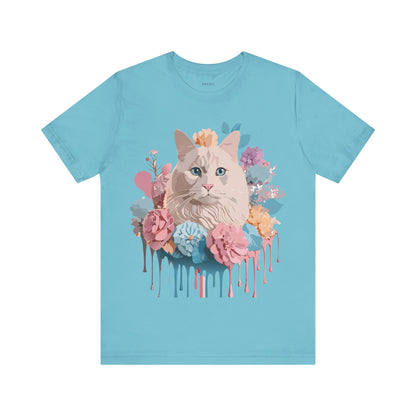 Natural Cotton Tee Shirt with Cat Printify