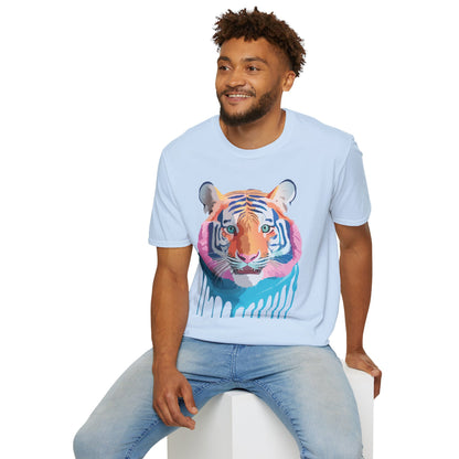 Tiger Print Unisex Softstyle Breathable Cotton Tee 64000 Gildan Shirt