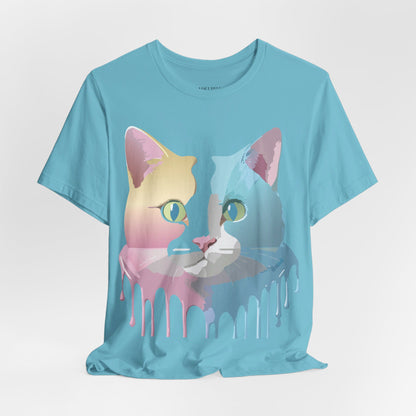 Natural Cotton Tee Shirt with Cat Printify