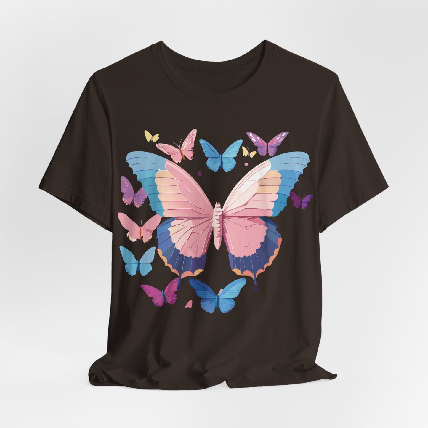 Natural Cotton Tee Shirt with Butterfly