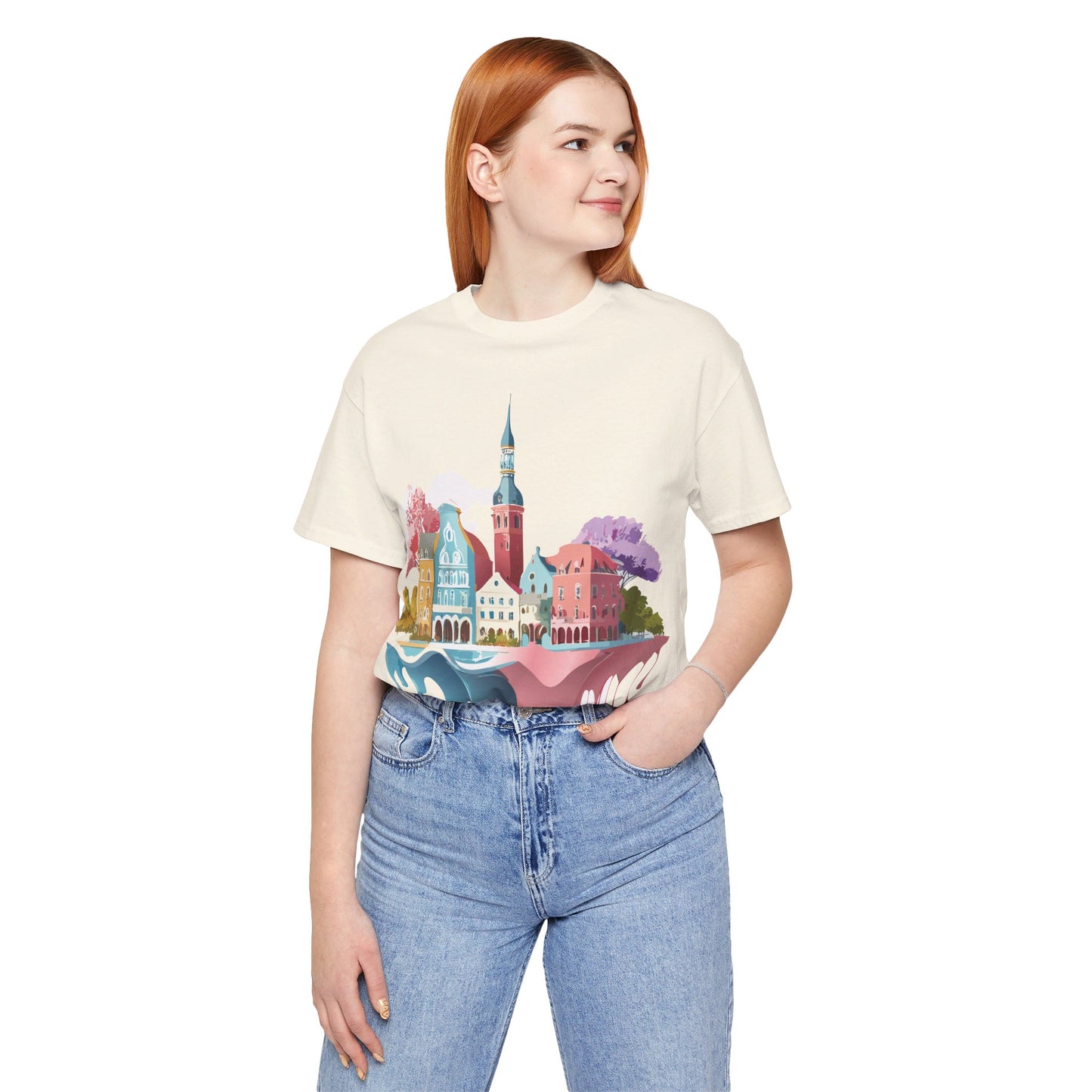 Natural Cotton Tee Shirt - Beautiful Places Collection - Warnemünde and Rostock - Germany