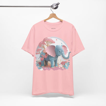 Natural Cotton Tee Shirt with Elephant Printify