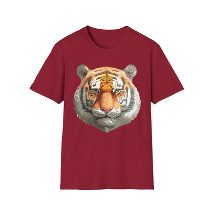 Tiger Print Shirt Unisex Animal Tee Gildan Softstyle 64000 Cotton Comfort
