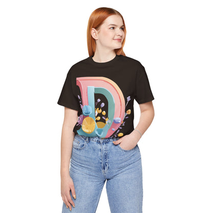 Natural Cotton Tee Shirt - Letters Collection - D Printify