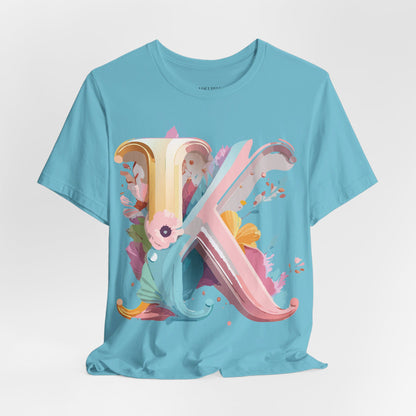 Natural Cotton Tee Shirt - Letters Collection - K Printify