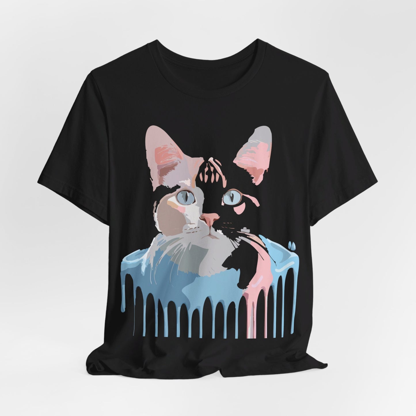 Natural Cotton Tee Shirt with Cat