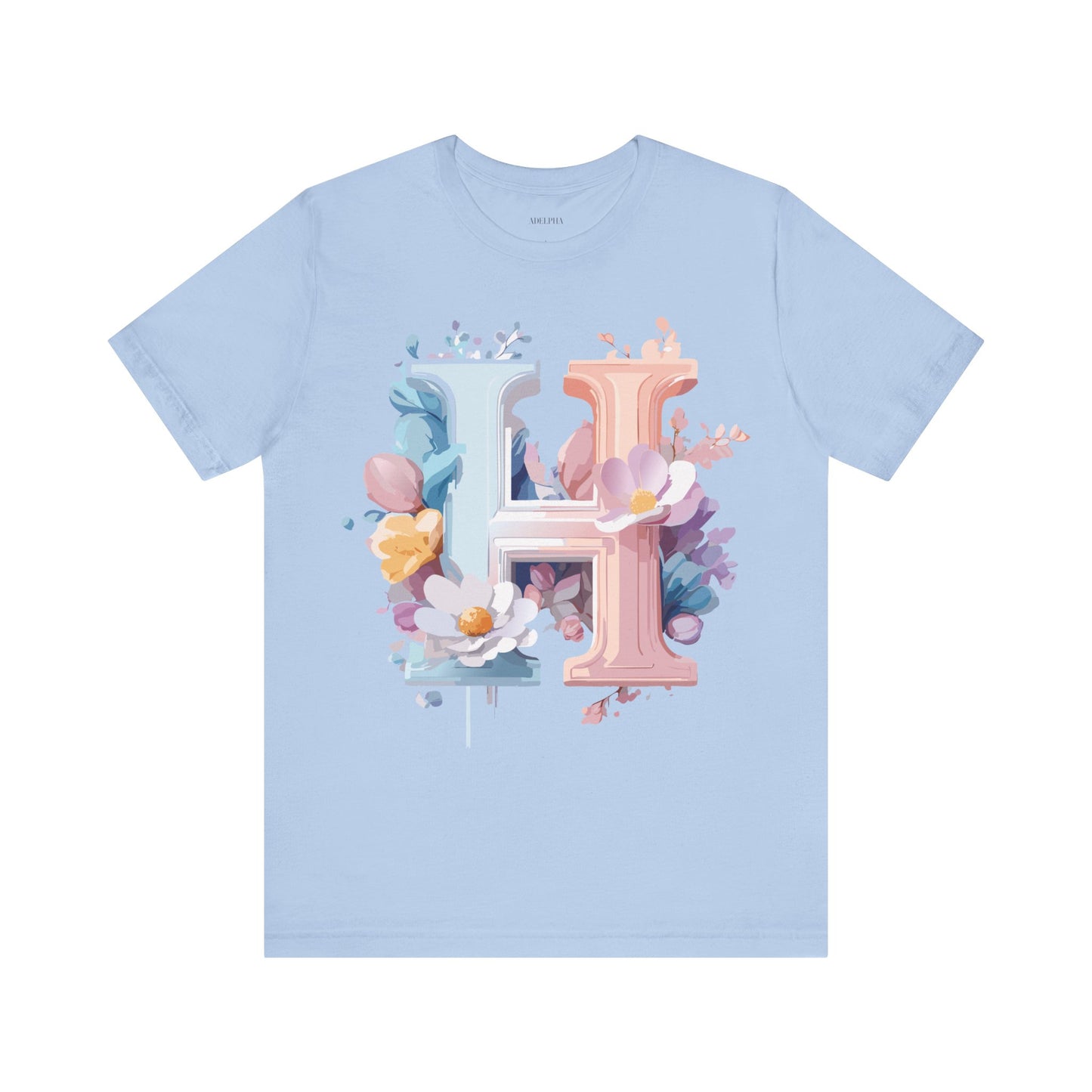 Natural Cotton Tee Shirt - Letters Collection - H