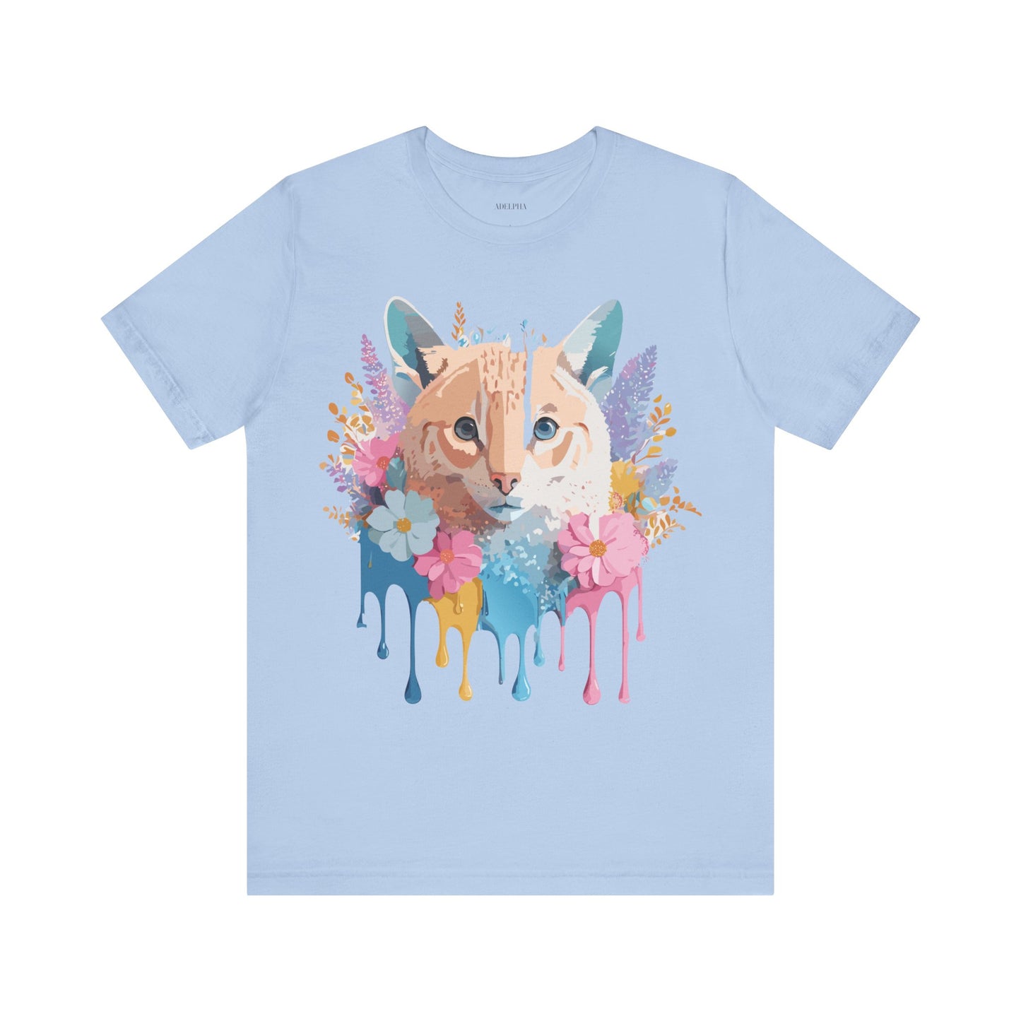 Natural Cotton Tee Shirt with Cat