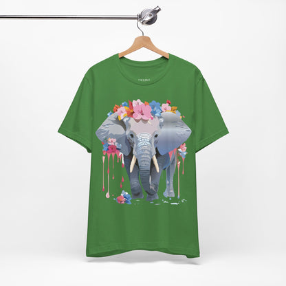 Natural Cotton Tee Shirt with Elephant Printify