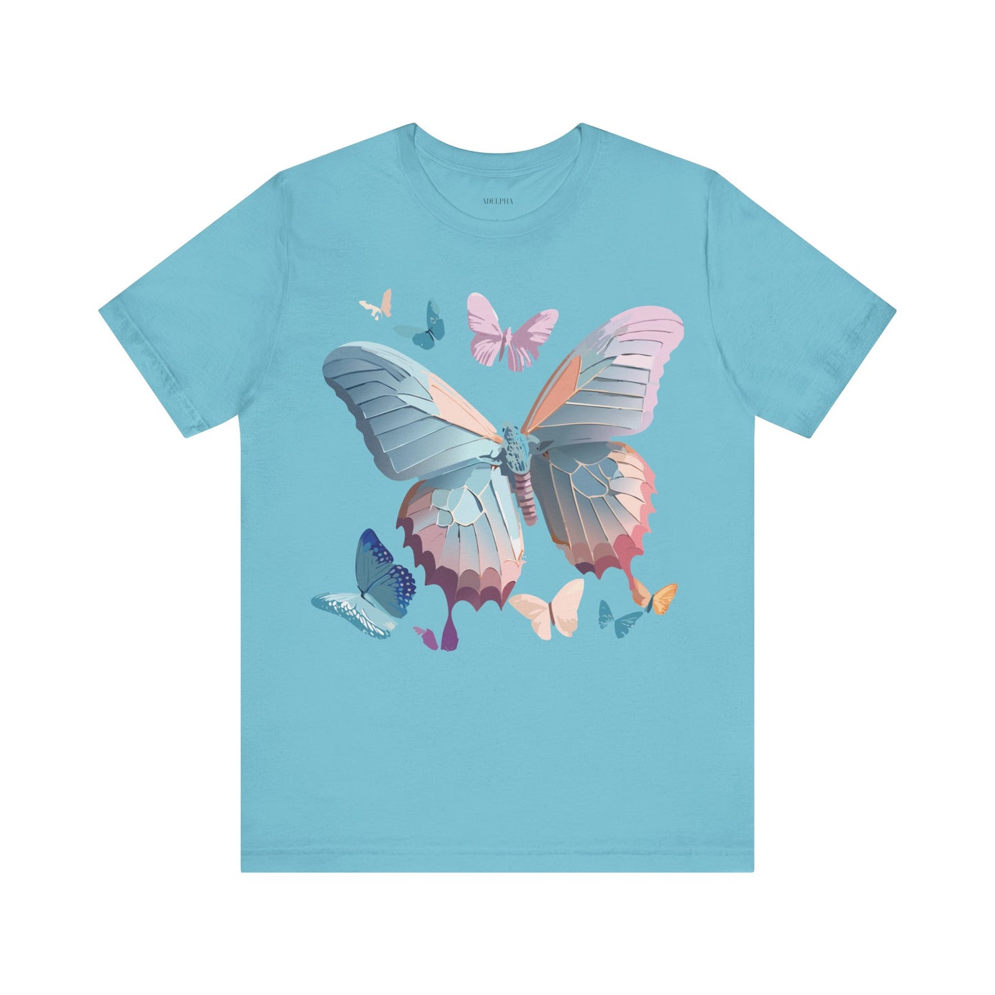 Natural Cotton Tee Shirt with Butterfly