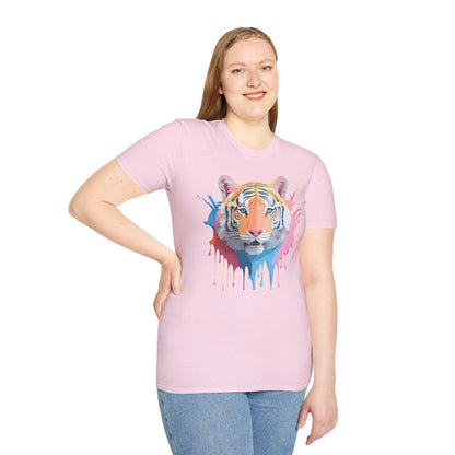 Tiger Print Unisex Softstyle T Shirt Gildan 64000 Comfort Tee
