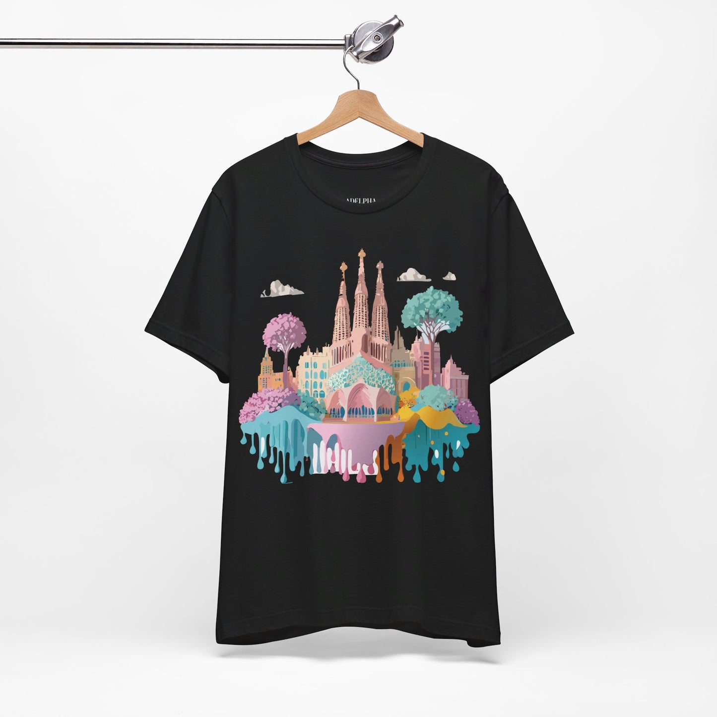 Natural Cotton Tee Shirt - Beautiful Places Collection - Barcelona