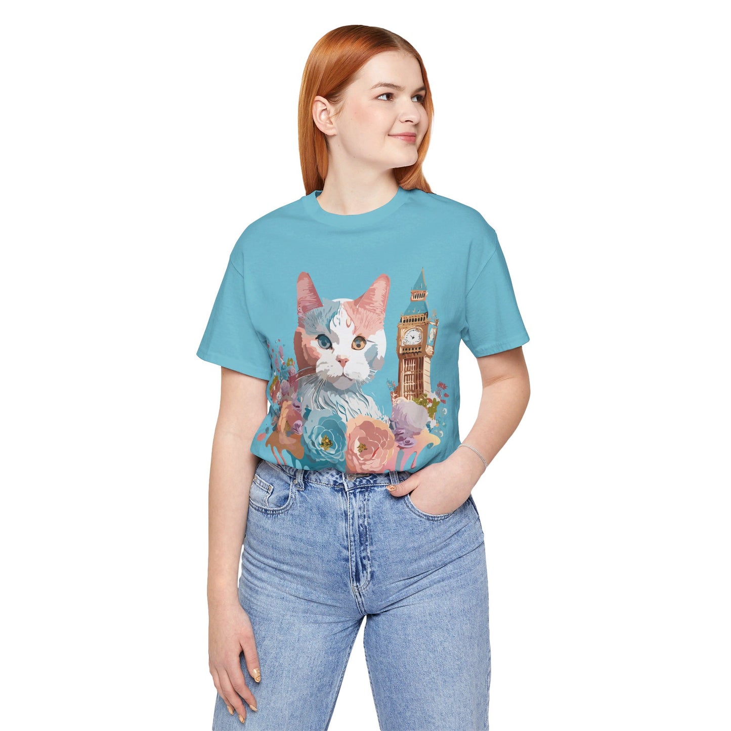 T-Shirt aus natürlicher Baumwolle mit Katze