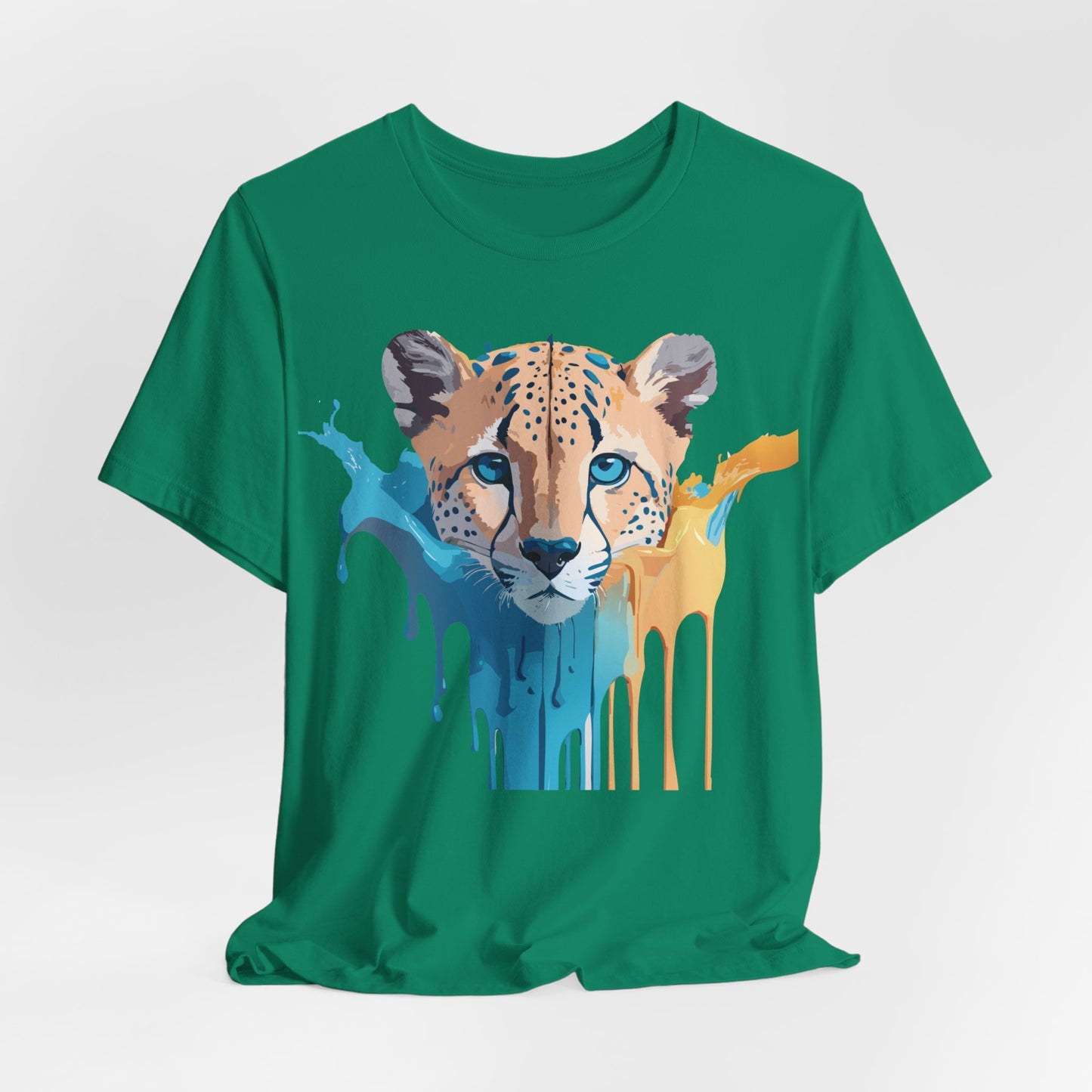 Natural Cotton Tee Shirt with Cheetah