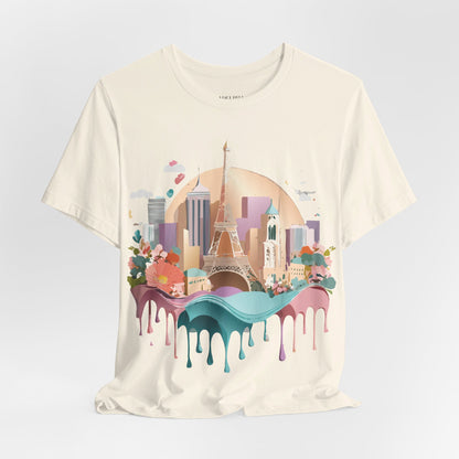 Natural Cotton Tee Shirt - Beautiful Places Collection - Paris Printify