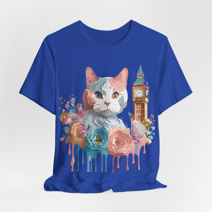 Natural Cotton Tee Shirt with Cat Printify