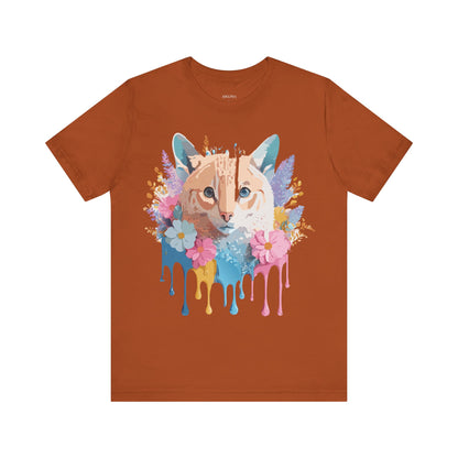 Natural Cotton Tee Shirt with Cat Printify