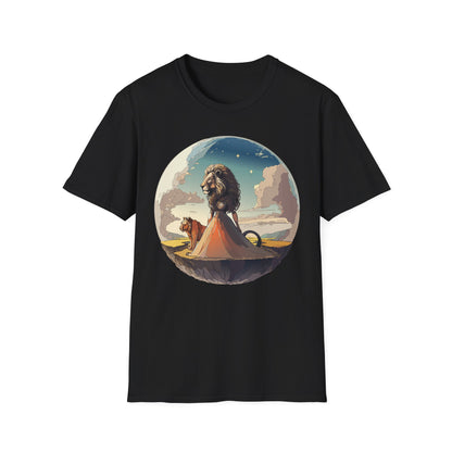 Lion Graphic T Shirt Unisex Softstyle 64000 Gildan 100 Percent Cotton Tee