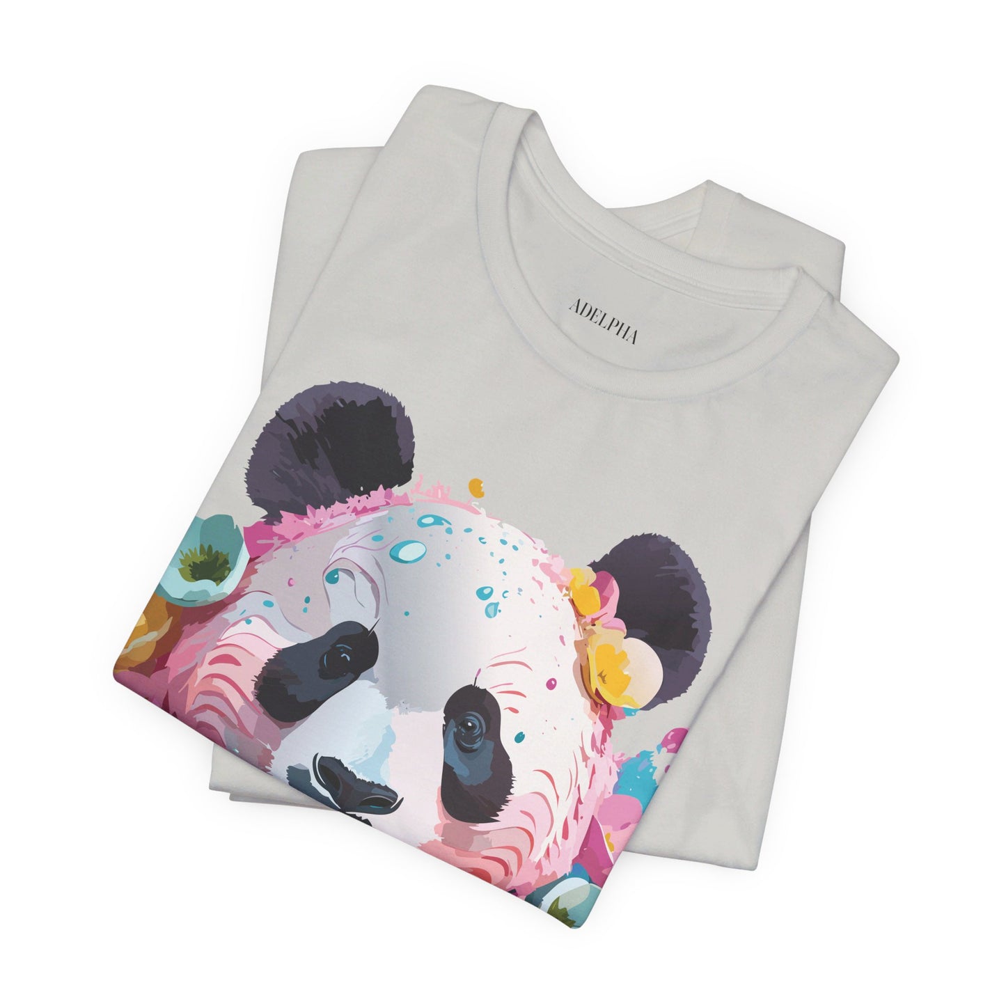 Natural Cotton Tee Shirt with Panda