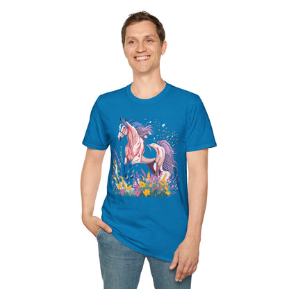 Horse Shirt Unisex Tee Animal Print Gildan Softstyle 64000 Ring Spun Cotton