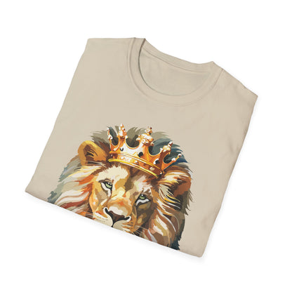 Unisex Lion Print T Shirt Softstyle 64000 One Hundred Percent Ring Spun Cotton