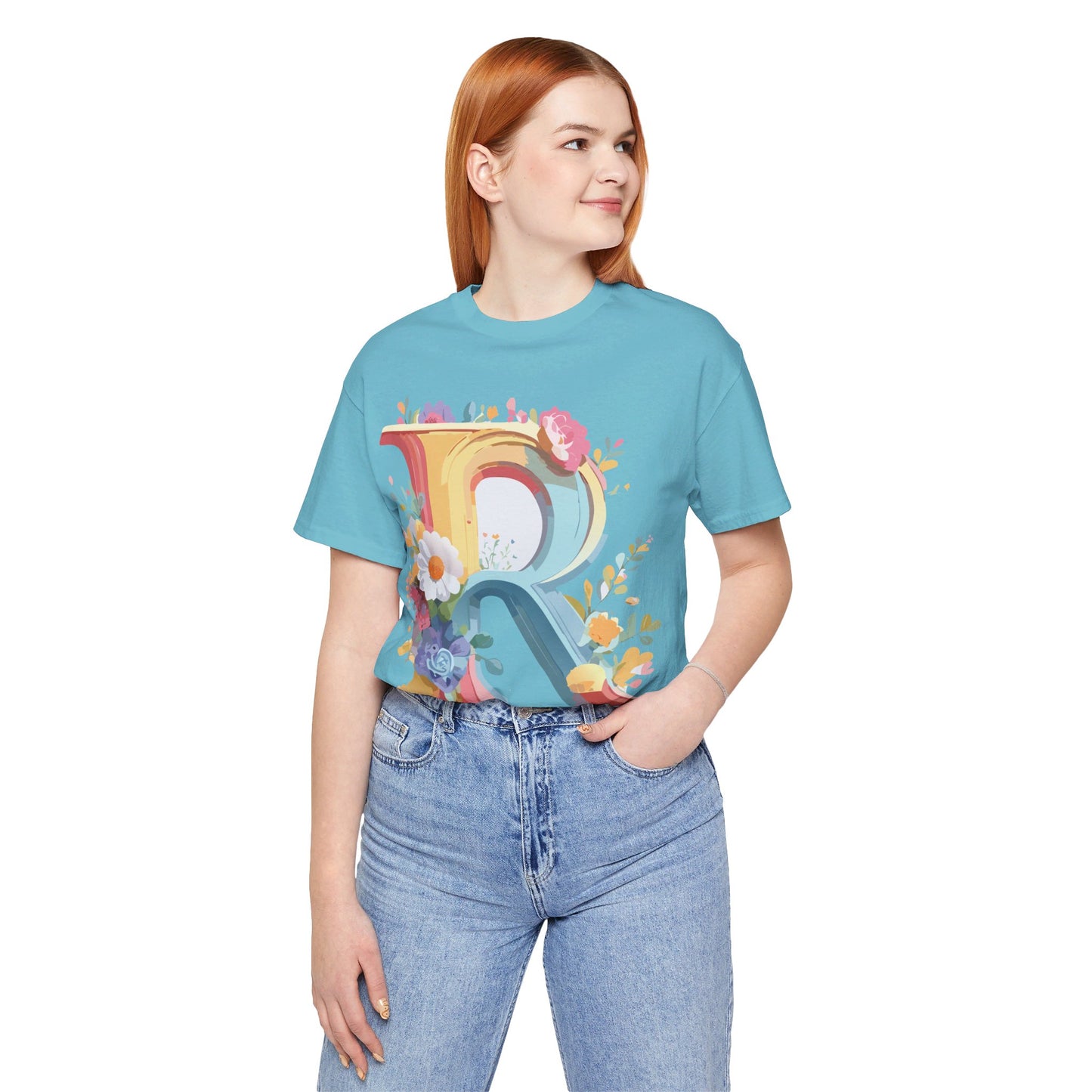 T-Shirt aus natürlicher Baumwolle – Letters Collection – R