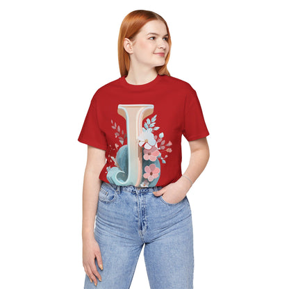 Natural Cotton Tee Shirt - Letters Collection - J Printify