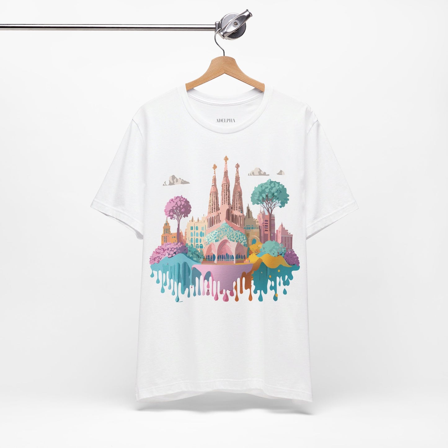 Natural Cotton Tee Shirt - Beautiful Places Collection - Barcelona