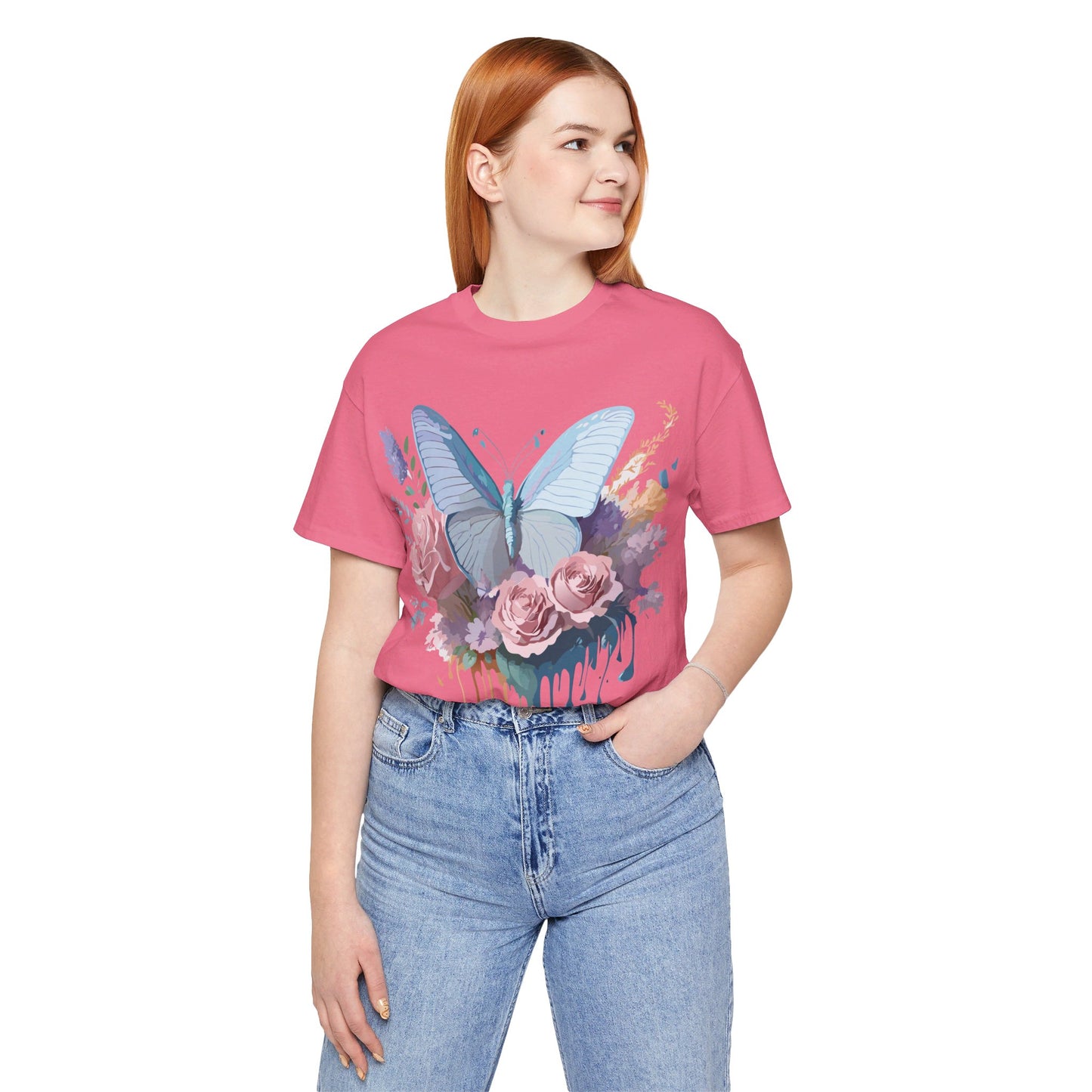 T-shirt en coton naturel avec papillon