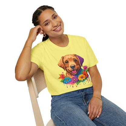 Unisex Dog Shirt With Animals Tee Softstyle Gildan 64000 Comfort Fit