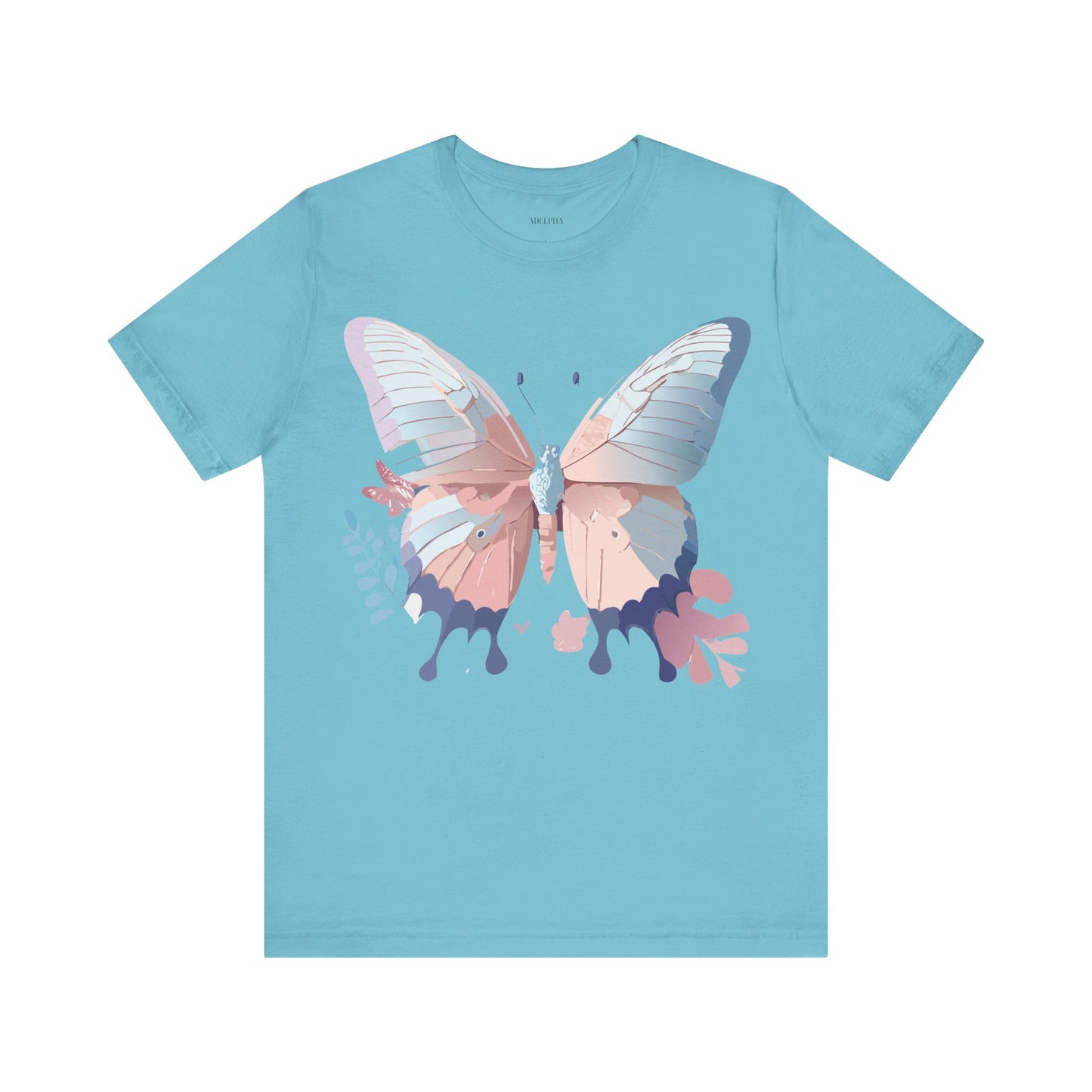 Natural Cotton Tee Shirt with Butterfly