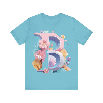 Natural Cotton Tee Shirt - Letters Collection - B Printify