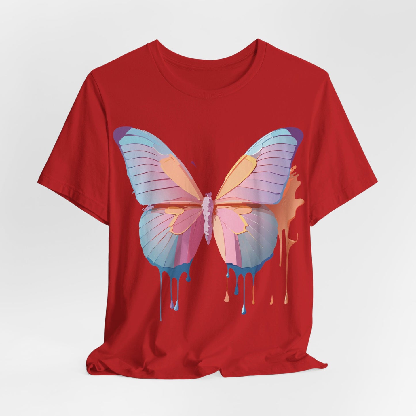 Natural Cotton Tee Shirt with Butterfly