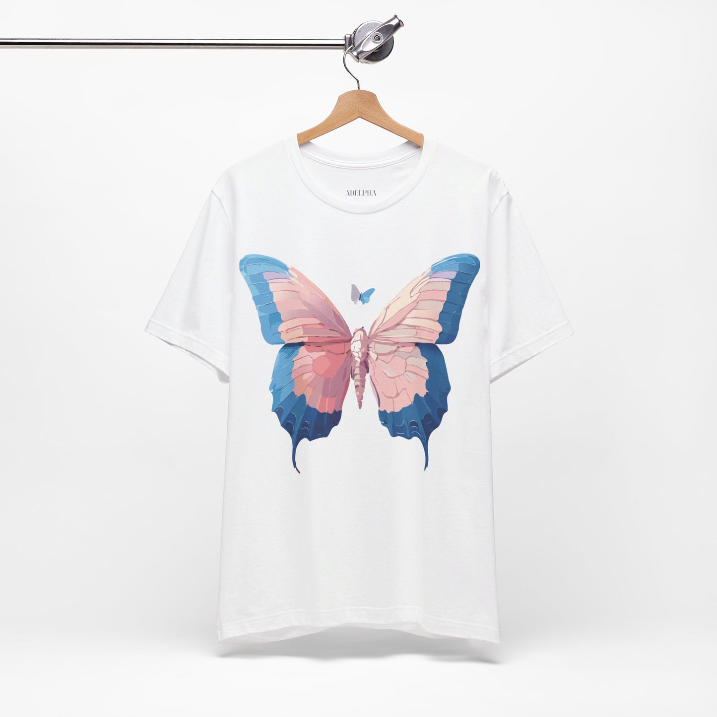 Natural Cotton Tee Shirt with Butterfly