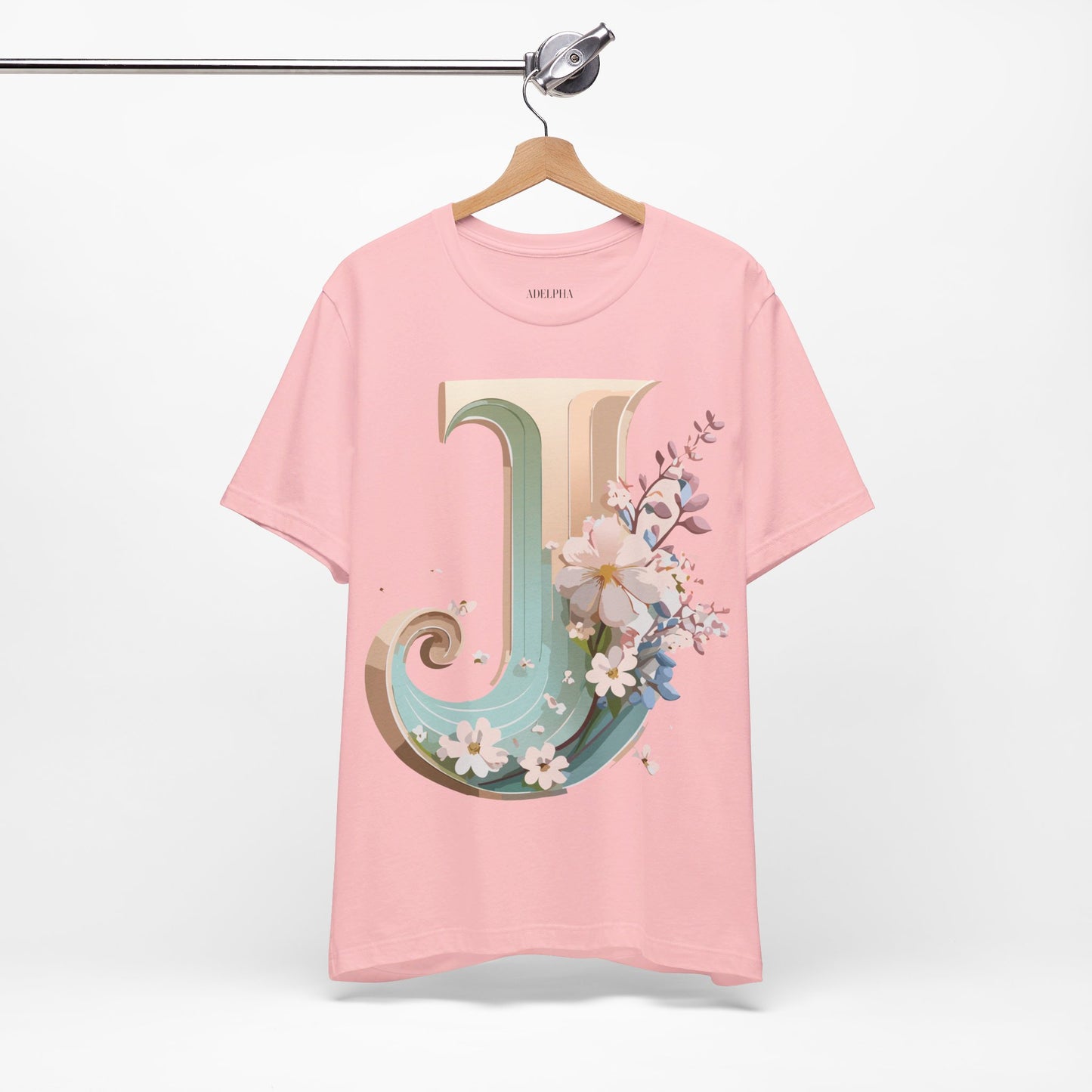 Natural Cotton Tee Shirt - Letters Collection - J