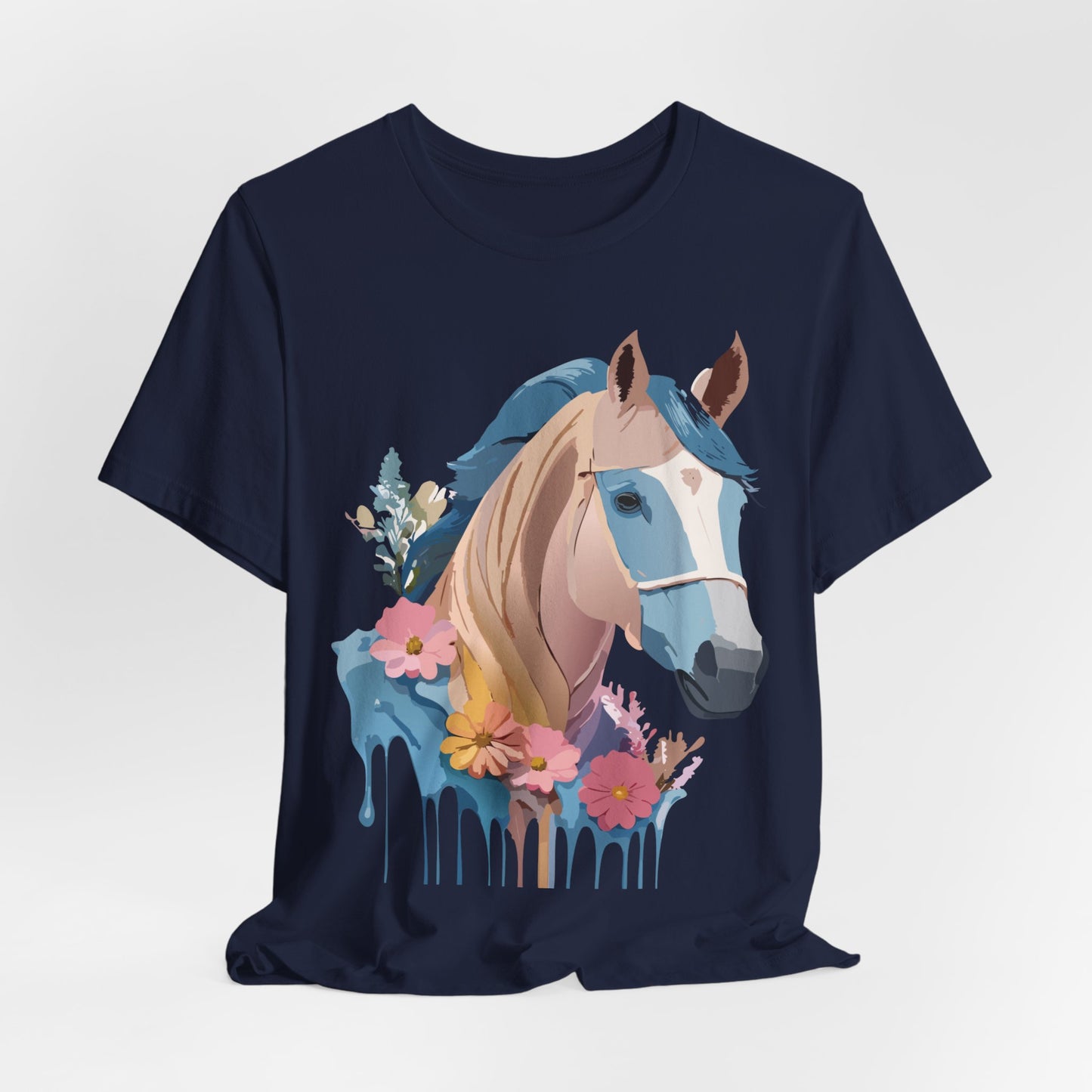 Natural Cotton Tee Shirt with Horse