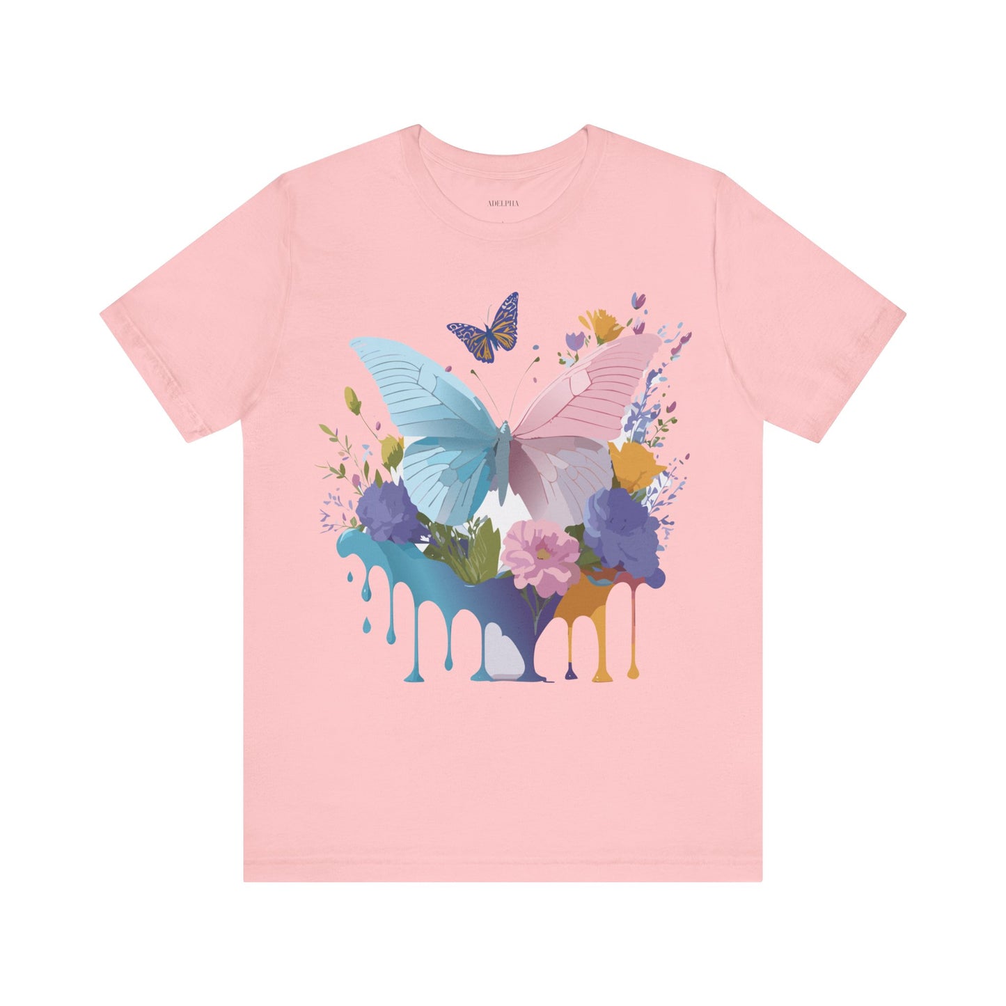 Natural Cotton Tee Shirt with Butterfly