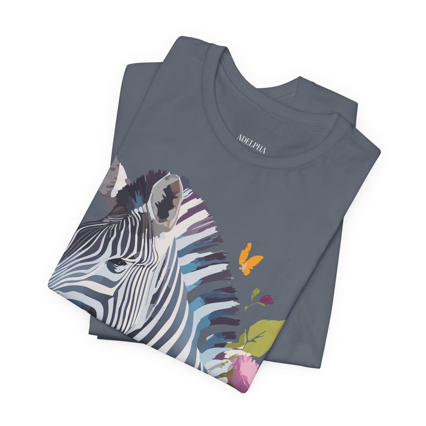 Natural Cotton Tee Shirt with Zebra