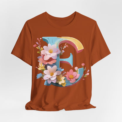 Natural Cotton Tee Shirt - Letters Collection - E Printify