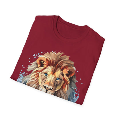 Unisex Lion Shirt Floral Lion Tee Gildan Softstyle 64000 Tee