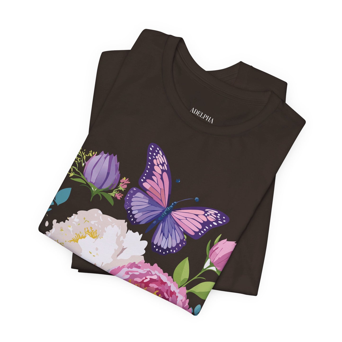 T-shirt en coton naturel avec fleurs