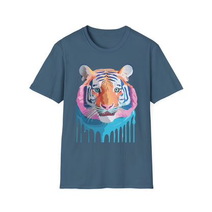 Tiger Print Unisex Softstyle Breathable Cotton Tee 64000 Gildan Shirt