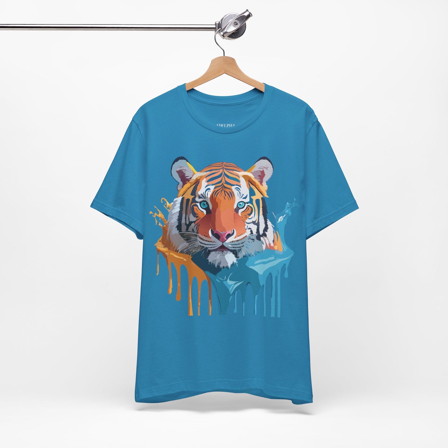 Natural Cotton Tee Shirt with Tiger