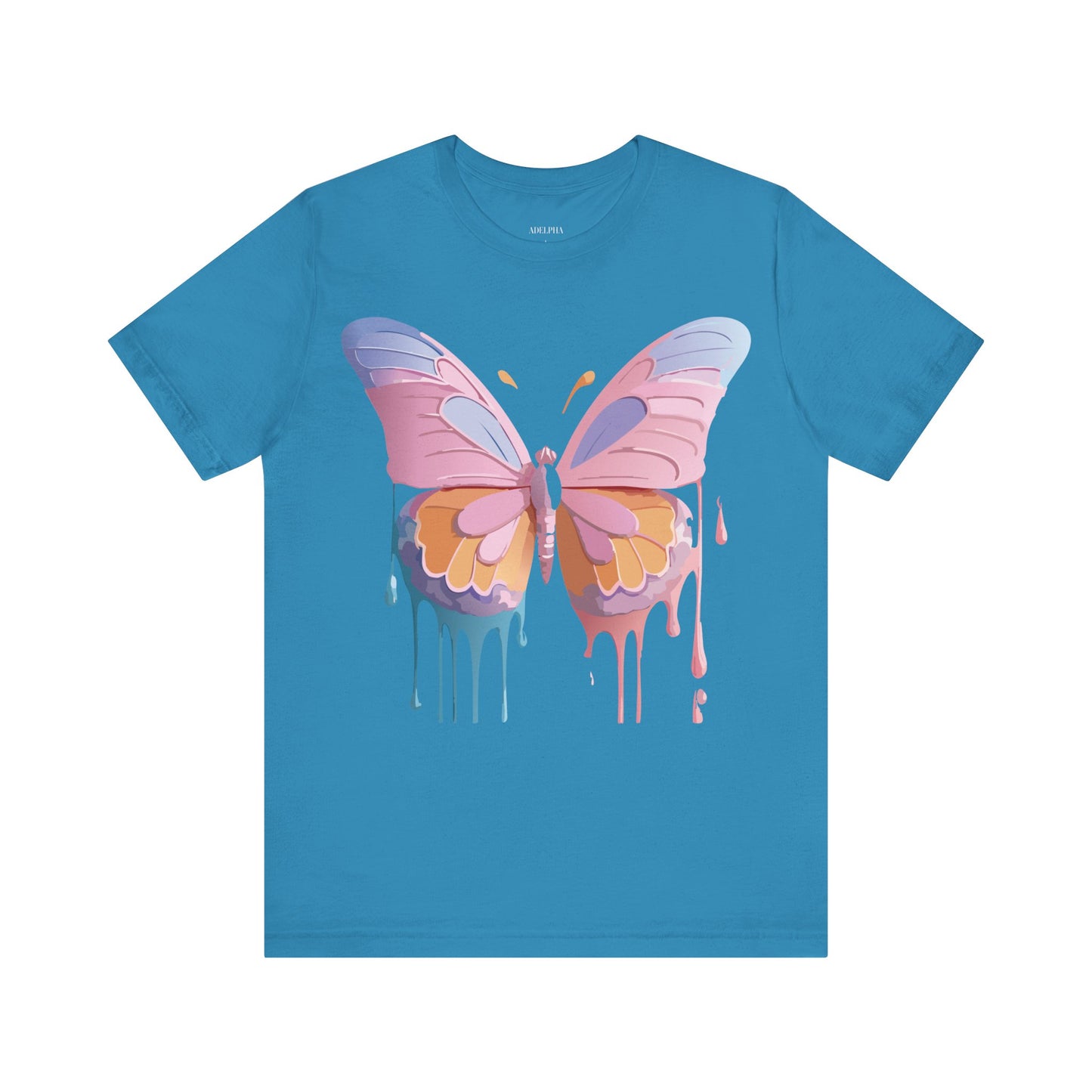 Natural Cotton Tee Shirt with Butterfly