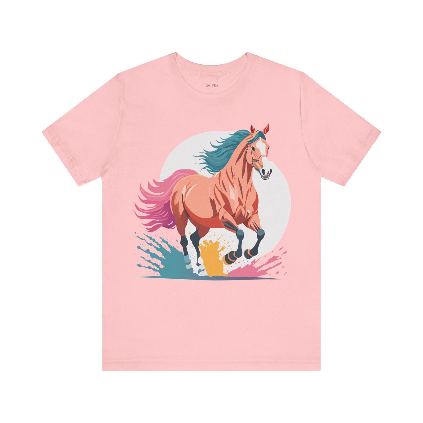 Natural Cotton Tee Shirt with Horse