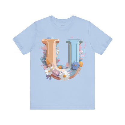 Natural Cotton Tee Shirt - Letters Collection - U Printify
