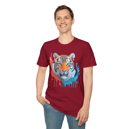Unisex Tiger Tee Gildan Softstyle Animal Print Shirt Ring Spun Cotton