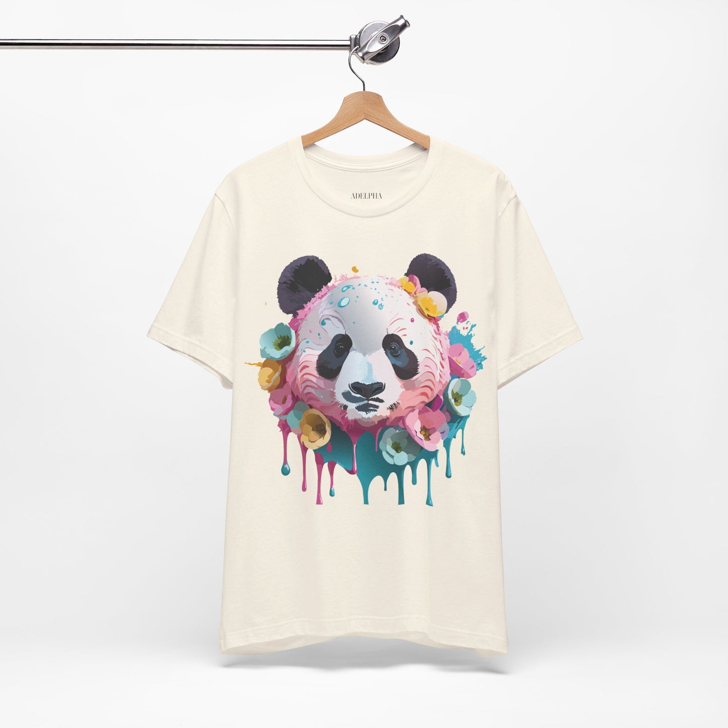 Natural Cotton Tee Shirt with Panda