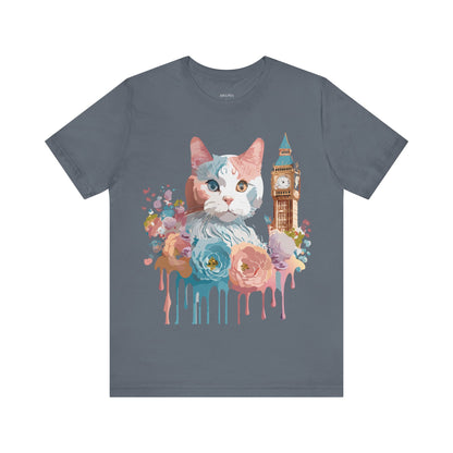 Natural Cotton Tee Shirt with Cat Printify